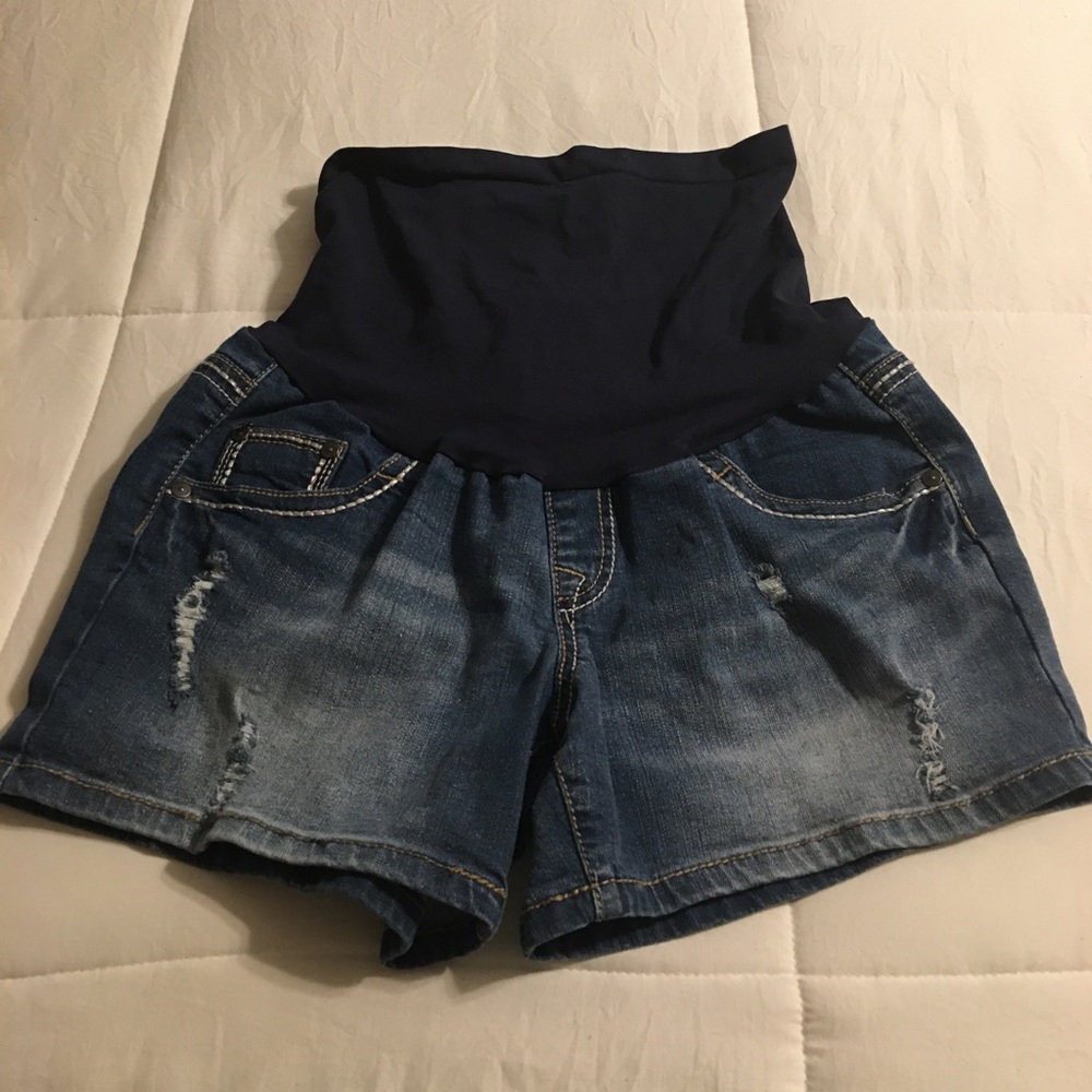 Indigo Blue Maternity Jean Shorts Sz XL